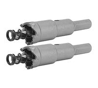 ViaGasaFamido Cortador de Orificios de Carburo, 2 Juegos de Kit de Corte de Sierra Perforadora de 16 Mm para Placa de Metal, Construcción de Carburo, Cortes de hasta 3 Mm de Espesor, 88 de Longitud,