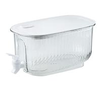 ViaGasaFamido Dispensador de Bebidas Transparente de Gran Capacidad, Hervidor Frío con Válvula Sellada y Orificios de Filtro de Silicona para Fiestas en la Cocina del Hogar (Blanca transparente)