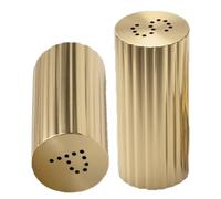 ViaGasaFamido Dispensadores de Condimentos de Acero Inoxidable 304, Botellas de Condimentos con Almohadilla Antideslizante para Sal, Azúcar, Chile en Polvo, 2 uds. (GOLD)
