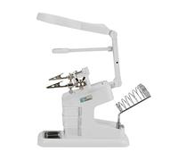 ViaGasaFamido Estación de Trabajo de Hierro de Soldadura Eléctrica de 3x/4.5x/25x con 10 Luces LED, Clips de Cocodrilo, Base y Soporte, para Observación Clara y Fijación Conveniente (WHITE)