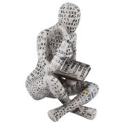 ViaGasaFamido Figura de Mujer Lectora, Escultura de Pulpa Pintada a Mano para Decoración de Estantería, Amantes de los Libros en la Oficina en Casa (G)