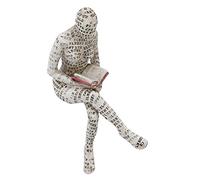 ViaGasaFamido Figura de Mujer Lectora, Escultura de Pulpa Pintada a Mano para Decoración de Estantería, Amantes de los Libros en la Oficina en Casa (E)
