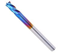 ViaGasaFamido Fresa de Extremo de 4 Flautas, Fresa CNC de Acero de Tungsteno, Revestimiento Nano Azul, Alta Dureza, Eliminación Rápida de Virutas para Mecanizado de Precisión (3.175 * 3.175 * 8)