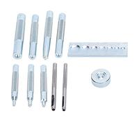 ViaGasaFamido Herramienta Perforadora de Ojales, Acero de Alta Velocidad para Kit de Artesanía de Cuero con Varios Tamaños y Remache a Presión para Proyectos de Bricolaje