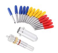 ViaGasaFamido Hoja de Plotter, 15 Uds., Soporte para Cuchillos de Corte de Acero de Tungsteno, Cortador de Vinilo con Eje de 1,5mm, 30, 45, 60 Grados para Trazadores