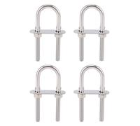 ViaGasaFamido Juego de 4 Pernos en U de Acero Inoxidable 304, Pernos en U M8x100 con Arandela de Placa de Tuerca para Tubería, Madera, Acero, Parachoques RV, Barcos, Soportes para