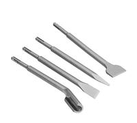 ViaGasaFamido Juego de Brocas para Martillo de Cincel, Brocas para Martillo de Hormigón de Acero Al Carbono, Juego de Cinceles de Gubia Plana de 4 Piezas para Eliminación de Azulejos, Eliminación de