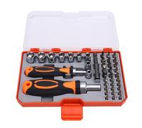 ViaGasaFamido Juego de Puntas de Destornillador de Trinquete 42 en 1, Juego de Destornilladores Magnéticos de Acero CrV de Alta Densidad con 30 Puntas y 9 Cabezas de Llave Hexagonal, para