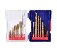 ViaGasaFamido Juego de Taladro y Macho de Roscar de Acero de Aleación M2, 18 Piezas con 9 Machos de Roscar y 9 Brocas, Llave Métrica M3-M12 de 1/16-1/2 Pulgadas para Trabajo de Metales