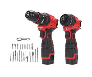 ViaGasaFamido Kit Combinado de Taladro Inalámbrico de 16,8 V, Potencia de 550 W, Velocidad Mínima de 1350 R, par de TorsióN 30 N 40 N con Luz LED y Baterías de 3 X 1300 MAh, para Montaje de (#1)