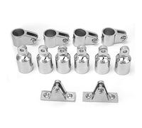 ViaGasaFamido Kit de Herrajes para Bimini de 3 Arcos, Acero Inoxidable 316, 12 Piezas, con Bisagra Superior y Mandíbula Deslizante, 22mm, para Barco