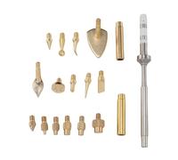 ViaGasaFamido Kit de Herramientas Profesional con Punta de Hierro para Tuercas de Inserción Térmica para Impresión 3D, Herramientas de Alisado de Rápido Hechas de Latón, 18 Piezas para Acabado de