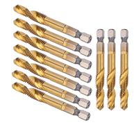 ViaGasaFamido Kit de Machos de Roscar M8 Juego de Machos de Roscar de Acero de Alta Velocidad 10 Piezas Broca de 6,8 Mm Longitud de 68 Mm Tolerancia H2 Eliminación Interna de Virutas para Roscado