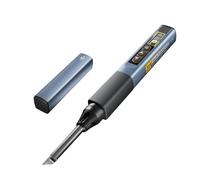 ViaGasaFamido Kit de Soldador Portátil 2 en 1, Calentamiento Rápido 7 Segundos con Pantalla OLED Temperatura Ajustable 100 °C-450 °C, Modo de Suspensión Automática, con Cables de Prueba (Azul marino)
