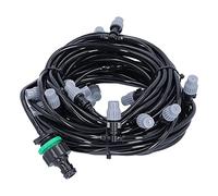 ViaGasaFamido Kit de Tubería de Riego 4/7, 15m, 49,2 Pies, con 20 Boquillas de Nebulización, de Enfriamiento por Pulverización Atomizadora para Jardín, Invernadero, Terraza y Césped