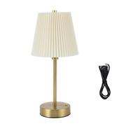 ViaGasaFamido Lámpara de Mesa, Luz Nocturna de Humor RGB con Pantalla de Tela Plisada, Lámpara de Noche Pequeña Portátil con Carga Integrada para Dormitorio, Comedor