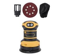 ViaGasaFamido Lijadora Orbital Inalámbrica de 5 Pulgadas, Lijadora Circular Ajustable de 300 W y 3 Velocidades con Recolección de Polvo e Indicador de Batería LED para Lijado de Carpintería