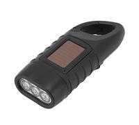 ViaGasaFamido Linterna LED de Emergencia, Solar y Manivela, Recargable, Portátil, Luz Blanca, 12.5x4.5cm, Batería 40mAh, para Camping