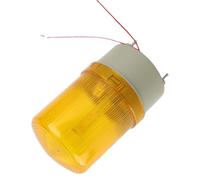 ViaGasaFamido Luz de Advertencia LED de 24V CC, Luz de Señal Estroboscópica con Pantalla de PC, Base ABS para Indicador Industrial, Fábrica y Escuela (YELLOW)