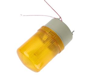 ViaGasaFamido Luz de Advertencia LED de 24V CC, Luz de Señal Estroboscópica con Pantalla de PC, Base ABS para Indicador Industrial, Fábrica y Escuela (YELLOW)