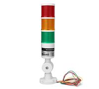 ViaGasaFamido Luz de señal industrial 3 colores Indicador de alarma de torre LED DC 24V Rojo Verde Amarillo Luz de advertencia de columna redonda impermeable para máquina de torno CNC