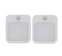 ViaGasaFamido Luz Nocturna LED con Sensor de Movimiento, 2 Unidades, 2 Modos, Brillo Ajustable, Luz Cálida, Enchufe EU 110-220V, ABS, 80x70mm, para Habitaciones de Niños