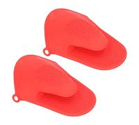 ViaGasaFamido Manoplas de Silicona para Horno, Manoplas Resistentes Al Calor con Agarre Antideslizante, Miniguantes para Horno para Hornear y Asar (Rojo)
