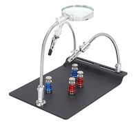 ViaGasaFamido Manos que Ayudan a Soldar, Plancha con Lupa 3X, Brazos Flexibles, Ideal para Reparación de PCB y Mantenimiento de Electrónica