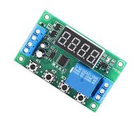 ViaGasaFamido Módulo Temporizador Ajustable de relé Temporizador Digital con 24 Funciones Interruptor de Plástico 5V 12V 24V para Control de Válvula Solenoide de Bomba de Motor (12V)