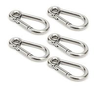 ViaGasaFamido Mosquetón 10PCS 304 Clip de Mosquetón de Resorte de Acero Inoxidable M5 90 Kg Hebilla de de Carga para Acampar Escalada Llavero Gancho de Cuerda Usuarios Al Aire Libre