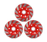 ViaGasaFamido Muela de Hormigón de 100mm, 3 uds., Rueda de Copa de Acero Al Manganeso de 12 Segmentos para Pulido con Amoladora Angular, Piedra, Cemento y Mármol