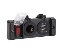 ViaGasaFamido Panel de Interruptores Combinados de Control de Energía con Luz Roja Disyuntor 3 en 1 USB Dual y Toma de Encendedor de Cigarrillos para 12 V Marine Automotive RV PC Material