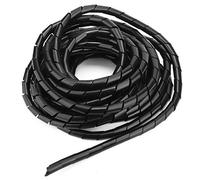 ViaGasaFamido Paquete de 2 Protectores de Cables, Material PP, Funda de Cable Flexible en Espiral, para Gestión de Cables en Casa y Oficina, Rango de Temperatura de -22 a 212 °F (Negro diámetro 12mm)