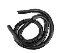 ViaGasaFamido Paquete de 2 Protectores de Cables, Material PP, Funda de Cable Flexible en Espiral, para Gestión de Cables en Casa y Oficina, Rango de Temperatura de -22 a 212 °F (Negro diámetro 25mm)