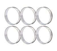ViaGasaFamido Paquete de 6 Aros para Muffins Ingleses, Aros para Crumpets, para Tartas, de Acero Inoxidable, Doblemente Enrollados, Antiadherentes, con Borde Brillante Rizado para Hornear (8 cm)