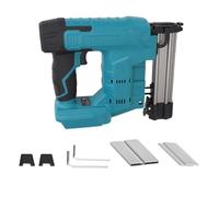 ViaGasaFamido Pistola de Clavos Inalámbrica de 20 V, Compatibilidad Universal con Clavos Rectos y en Forma de N, Disparo Rápido hasta 100 Disparos por Minuto, Motor Sin (Clavadora Inalámbrica +200