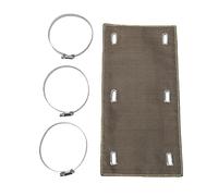 ViaGasaFamido Protector Térmico de Escape de Motocicleta, Doble Capa, | Aislamiento de Tubería Ti, Capa Exterior de Fibra de Vidrio, Abrazaderas de Acero Inoxidable, Tamaño 6 X 12 Pulgadas, Uso
