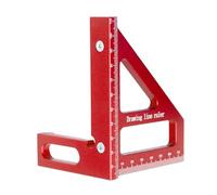 ViaGasaFamido Regla de Medición de Múltiples ángulos 3D, Transportador Cuadrado de Carpintería de 45 90 Grados, Regla Triangular de Inglete de Aleación de Aluminio para Ingenieros, Carpinteros y