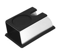 ViaGasaFamido Soporte de Manipulación de café de Acero Inoxidable, Almohadilla de Manipulación, Máquina de Prensado de café con Base de Silicona Antideslizante para Máquina de Expreso, (BLACK)