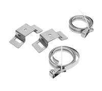ViaGasaFamido Soportes de Montaje de Poste de Señalización Resistentes para Señales de Tráfico y de Servicios Públicos en Postes de 10,2-38,1 Cm, Acero Inoxidable, 2 Juegos