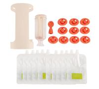 ViaGasaFamido Squeeze Station, Pouch Filling Station Baby Food Maker y 10pcs 118 Ml de Bolsas para puré de Bebés Casero (Beige)
