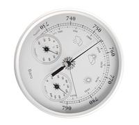 ViaGasaFamido Termómetro Higrómetro Barómetro de 5,12 Pulgadas, Estación Meteorológica 3 en 1 con Marco de Aleación de Aluminio para el Hogar, Oficina, Barco de Pesca, Habitación de bebé