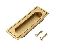 ViaGasaFamido Tirador empotrado para cajón y gabinete, tirador al ras de latón para muebles, tirador de dedo plano invisible con 2 tornillos para puerta corrediza y otros sujetadores