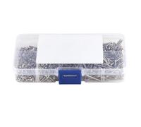 ViaGasaFamido Tornillos Autorroscantes para Madera M2, 800 Piezas, Acero al Carbono Niquelado, Cabeza Plana Cruzada, 4-20mm, Kit Surtido con Caja