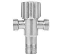 ViaGasaFamido Válvula de Ángulo de Acero Inoxidable 304, G1/2 Pulgada, Doble Válvula para Inodoro y Bidé, Acabado Cepillado, Conexión 1/2 Pulgada