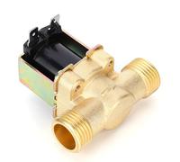 ViaGasaFamido Válvula Solenoide Eléctrica Normalmente Cerrada de Cobre Válvula Electromagnética Componente Electrónico de 1/2 Pulgada para Calentadores de Agua de Ducha Solar (DC12V)