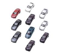 Viahsen 10x Mini Coche Modelo Diecast Pintado Accesorios Vehículo Juguetes para Paisajes Ferroviarios Maquetas Edificio Adornos, 1/150