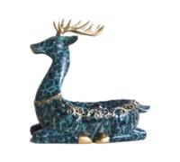 Viahsen Bandeja de Almacenamiento con Estatua de Ciervo, Ligera, para Manualidades, Escultura Decorativa para El Hogar, Figura Decorativa, Cuenco para Entrada, Azul, Individual