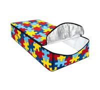 Viahsen Cubierta de Aislamiento para Escalera de Ático con Cremallera Frontal Material Aluminio Pérdida Térmica Evita Ingreso de Polvo, Azul Rojo
