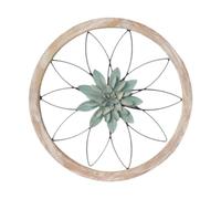 Viahsen Decoración de Pared de Metal con Forma de Flor, Adorno Colgante de Pared, Decoración Rústica Moderna para Comedor, Cocina O Estilo Rústico, Verde, Individual